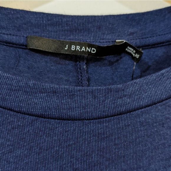 J Brand | Crete Button-Sleeve Tee in Indigo Blue - Picture 7 of 13